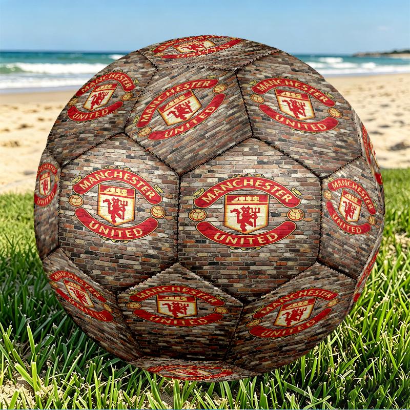 Manchester Football Print Size 5 Soccer Ball, PU Wear Resistant Football for Match Training and Daily Practice, Birthday Gift for Soccer Fans