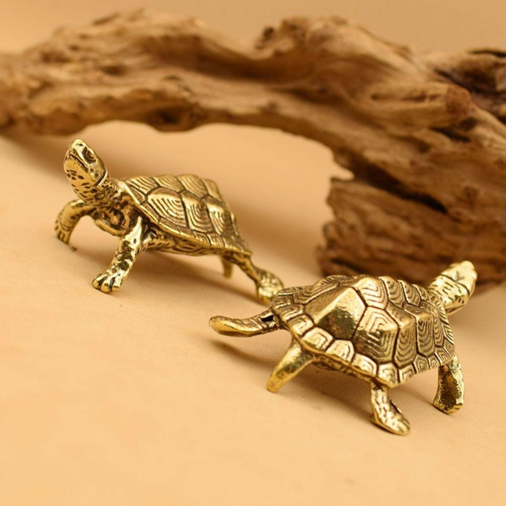 Turtle Tea Pet Living Room Desktop Ornaments Tortoise Statue Turtle Figurines Brass Tortoise