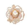 Korean-style luxury zircon-encrusted brooch, rose flower brooch, natural pearl pin brooch