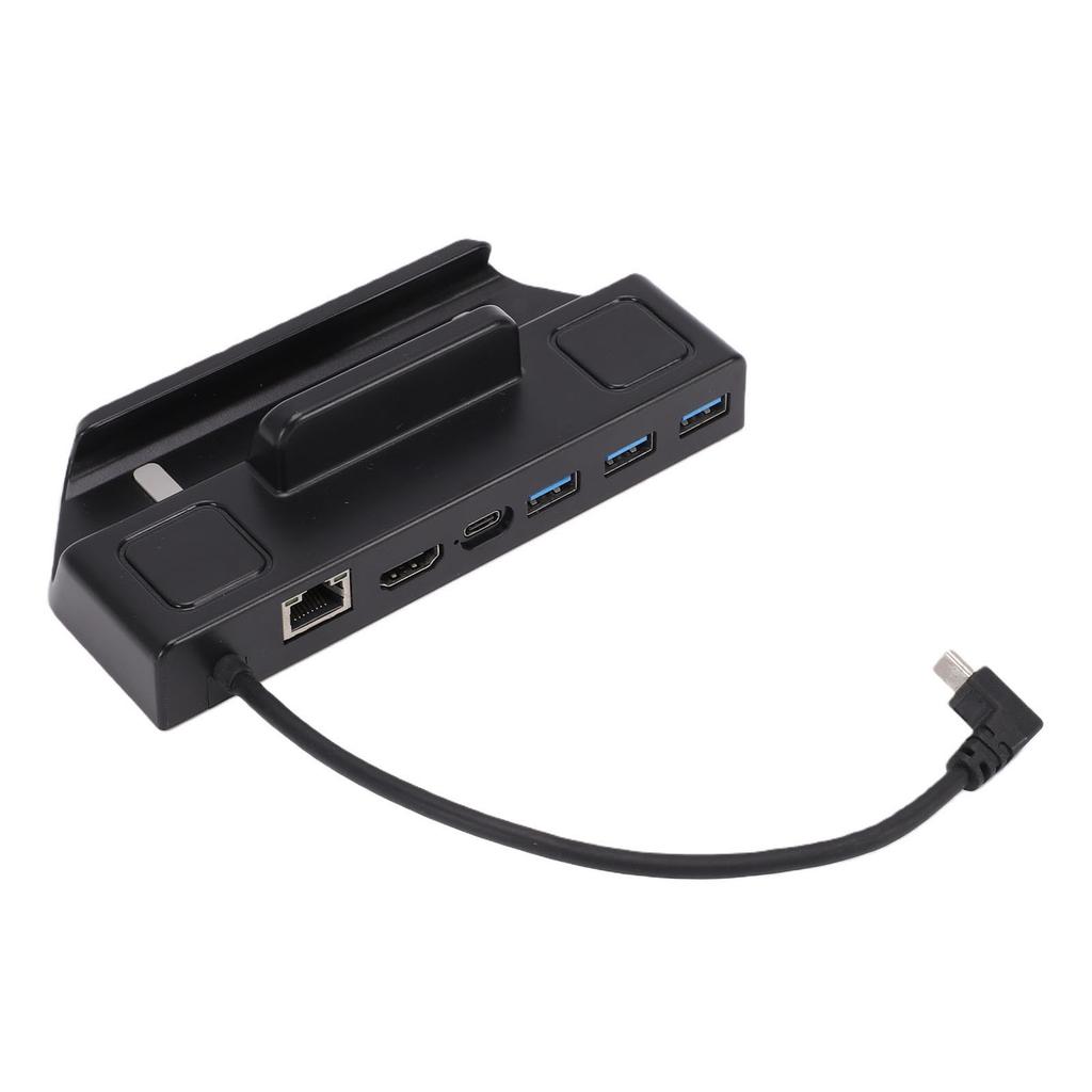 Docking Station Fit for Steam Deck OLED 6 in 1 Type C Hub with HD Multimedia Interface 4K 60Hz 1Gbps Ethernet 3 USB A