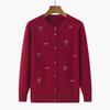 Autumn Sweaters Winter Knitted Clothes Women Printed Middle Aged Mother Embroidered Long Sleeve Tops Button Sweater