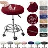 Jacquard Chair Covers Slipcover Soft Elastic Round Spandex Bar Stool Covers Chair Seat Protector Home Office Decor Cover