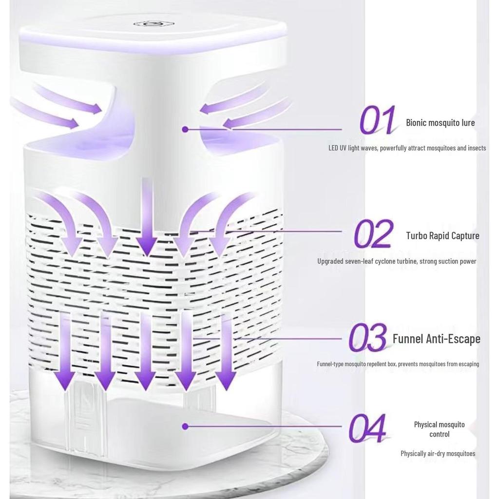 USB Mosquito Killer Lamp: LED Trap and Fly Repellent with Suction-Style Lure for Home Use