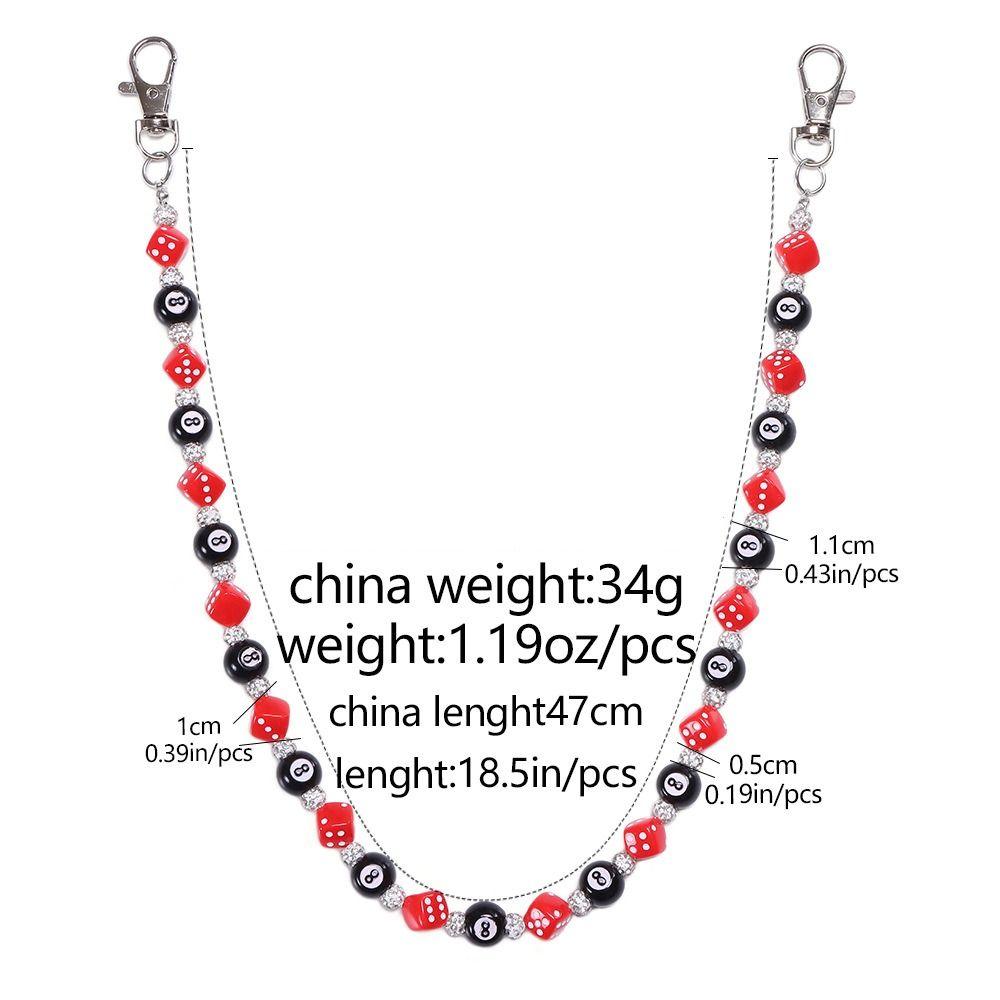 Billiard Ball Colorful Dice Waist Chain Zinc Zinc Zinc Alloy Punk Belt Chain Metal Pants Chain Female