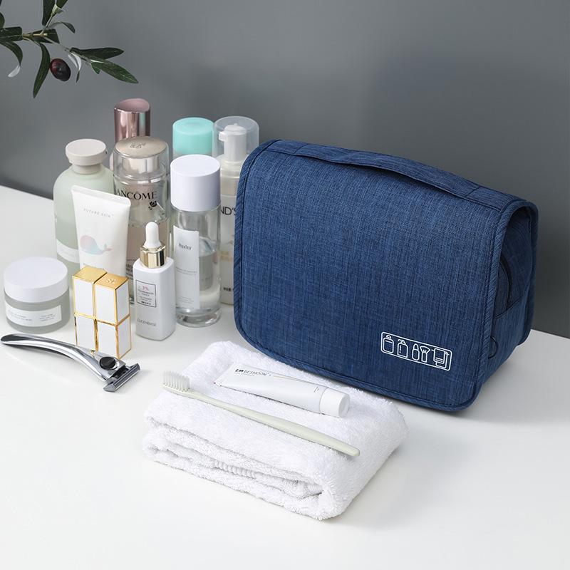 Borsa per Trucco da Viaggio di Grande Capacità con Separazione Umido/Secco e Design a Gancio Cationico