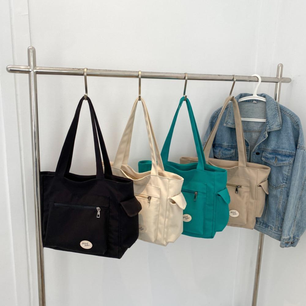 Shoulder Bag Female Large-capacity All-match Canvas Bag Student Simple Handbag Casual Messenger Bag Tutoring Bag Mommy Bag