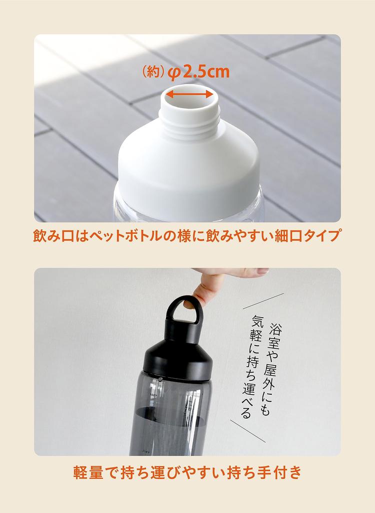 CB JAPAN Water with Memory 1 Made of My Sauna Tonoy Tomte Bottle, White, Stick, Liter, Lightweight, Portable, Tritan, BPA-Free, Bottle,