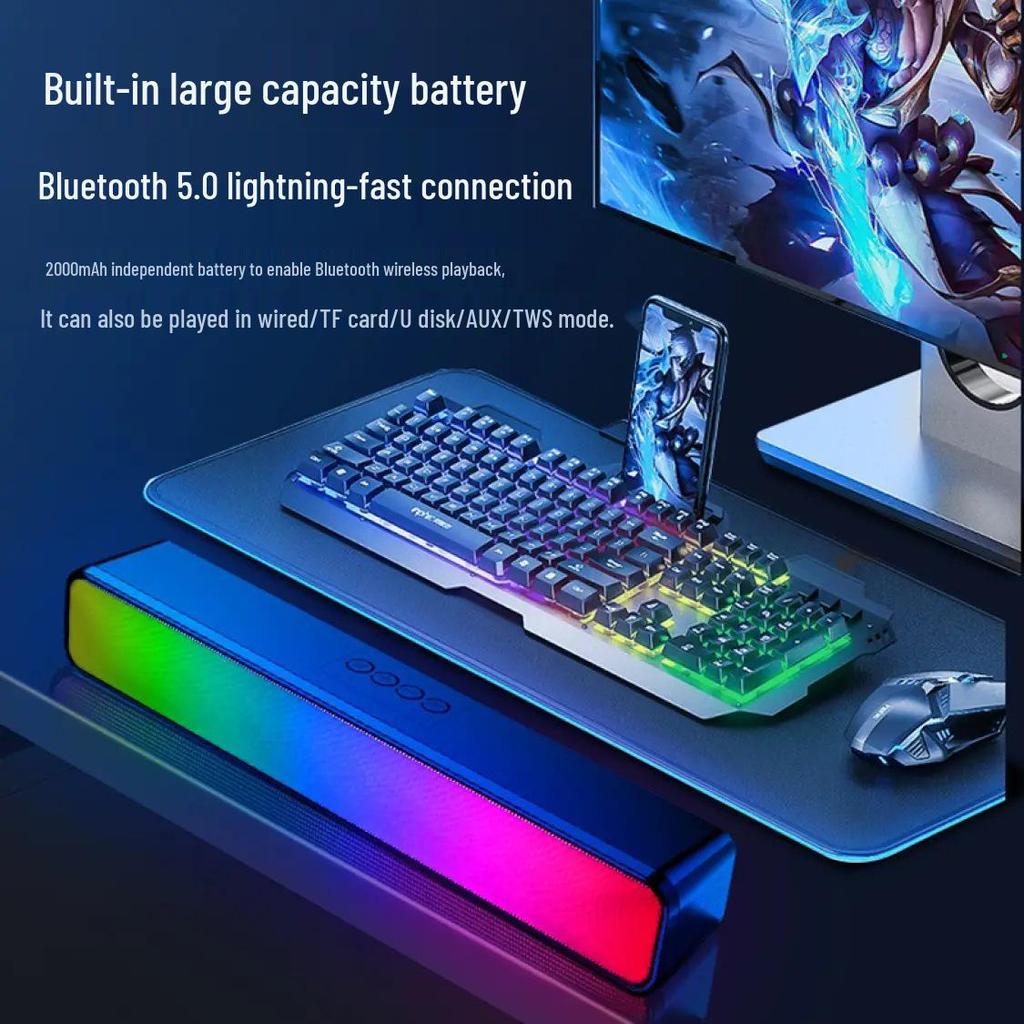 Portable Bluetooth Wireless Speaker with Card Slot and Subwoofer for Laptop, Home, and Desktop Use
