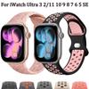 Silicone Strap for Apple Watch Ultra 3 2 49mm 11 10 42/46mm Breathable Band iWatch Series 9 8 7 6 5 SE 45mm 41mm 44mm 40mm Belt