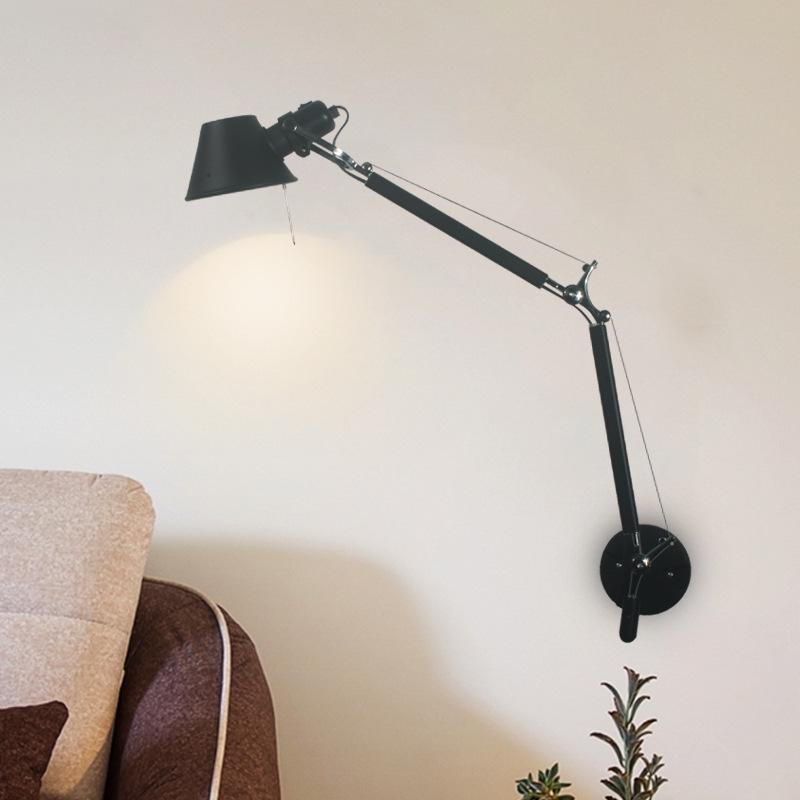 Adjustable Industrial Wall Lamp - Modern Rotatable Design for Bedroom & Living Room