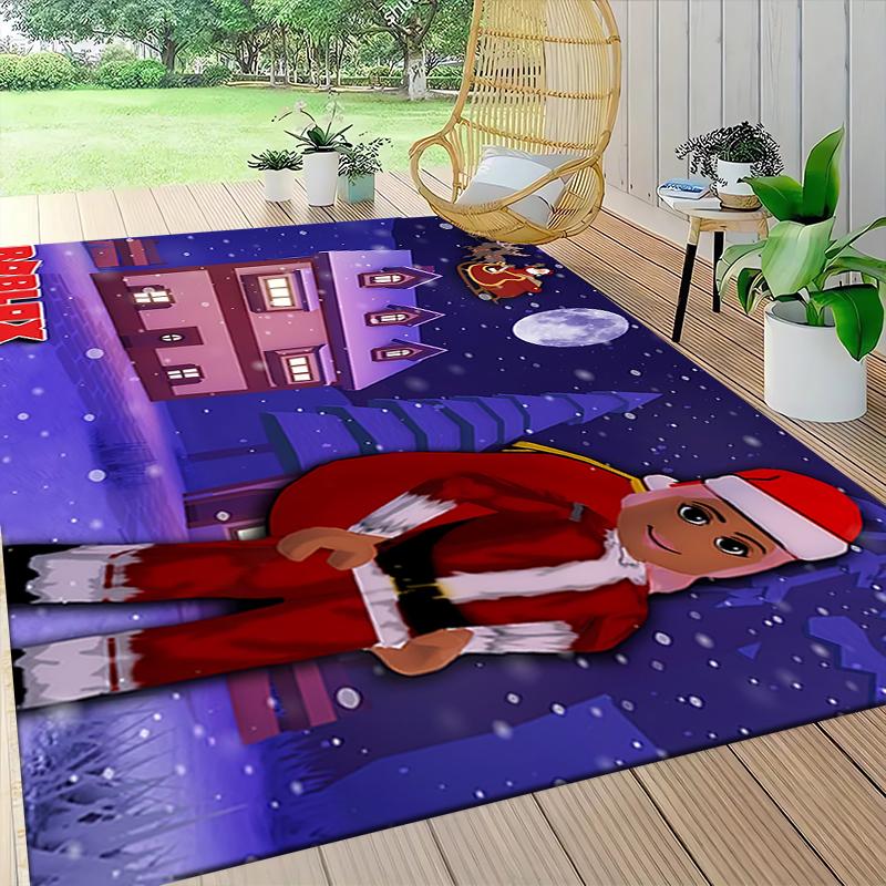 1Pc Elf Shelf Roblox Carpet Rug Soft Washable Antislip Home Living Room Sofa Mats Personalized Christmas Rug