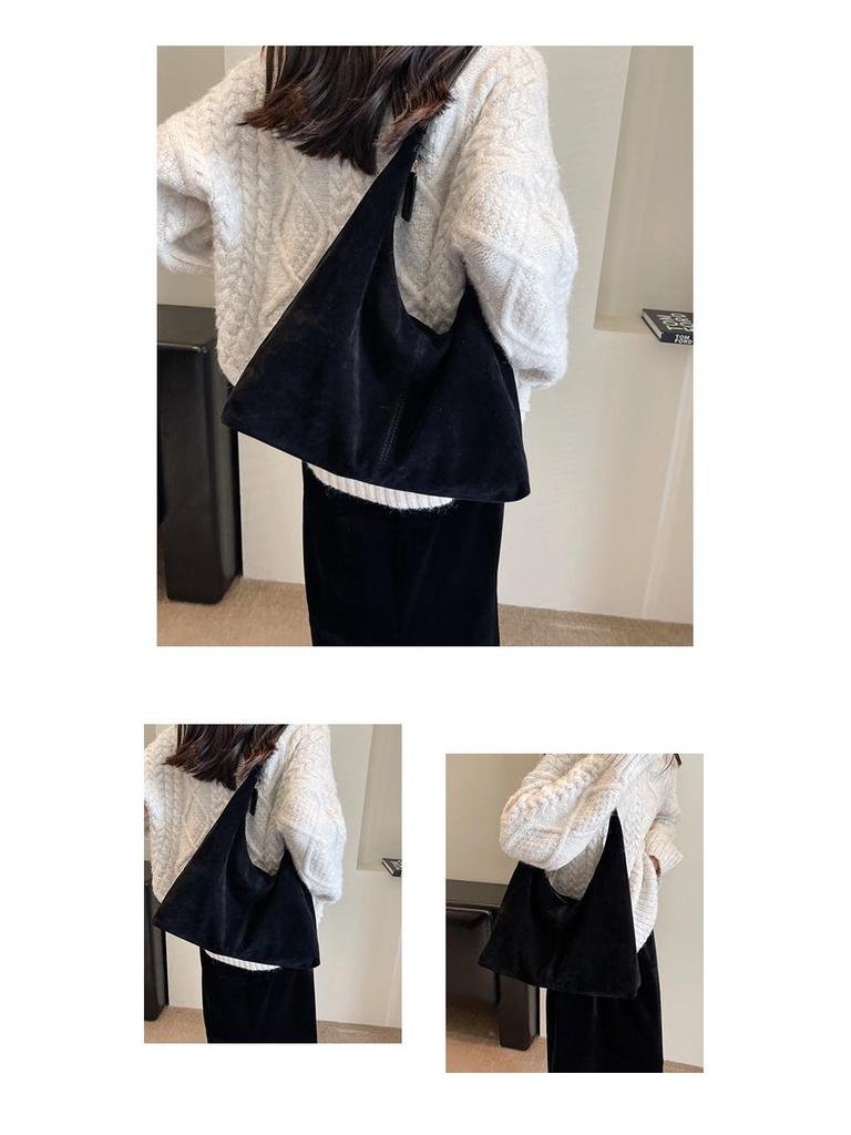 Women's Retro Suede Autumn Tote Bag - Versatile, Large Capacity Shoulder Bag