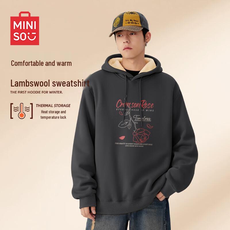 MINISO Unisex Plush Lined Hooded Sweatshirt