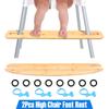 2Pcs High Chair Foot Rest Natural Bamboo Child Highchair Footstool Adjustable Height Baby High Chair Pedestal Kids Babies Stuff