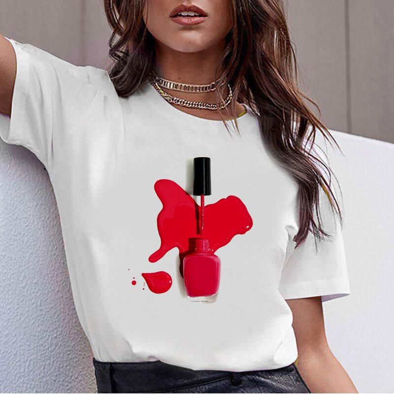 Buy Women TShirt 3D Nail Polish Printed Female Tshirt Cute Printed Top