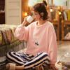 Wiosenna jesień i zima koralowy polar kobieta dziewczyna piżama zagęszczony ciepły i polarowy domowy ubrania Plus rozmiar flanelowy futrzany śliczny garnitur