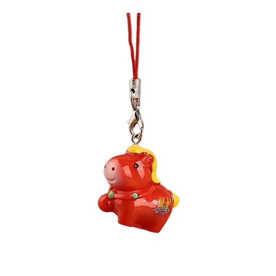 

Bag Pendant with High-Tenacity Red Lanyard Horse Charm Lucky Symbol Pendant Lightweight Car Hanger Ornament A