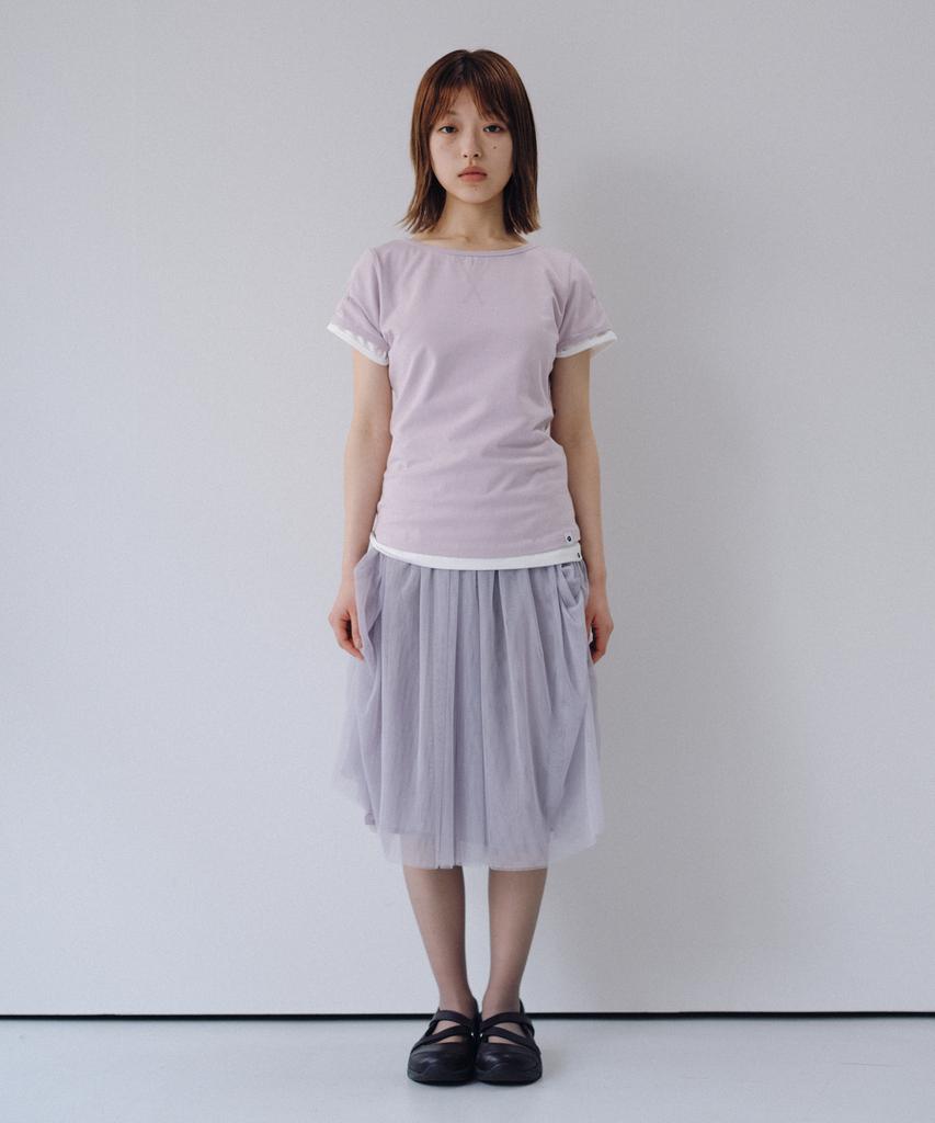 Ohesio Back Button Shirring T-Shirt, Ivory