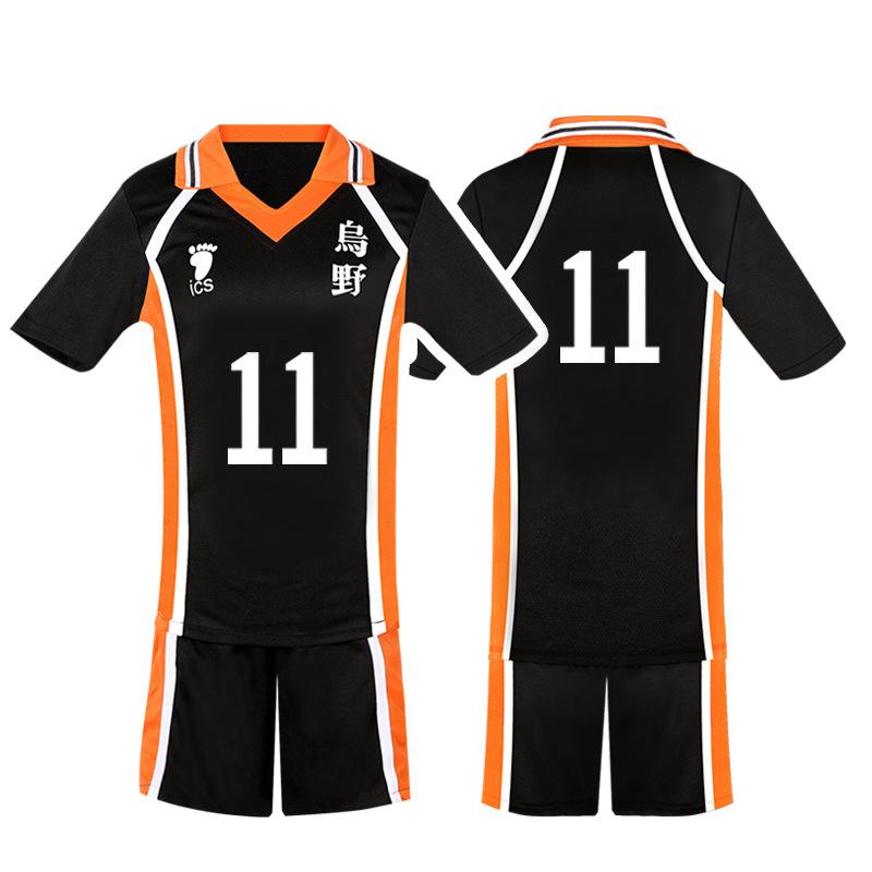 Departamento de voleibol universitario conjunto de tops de manga corta y pantalones cortos de voleibol ropa de cosplay de animación de dibujos animados