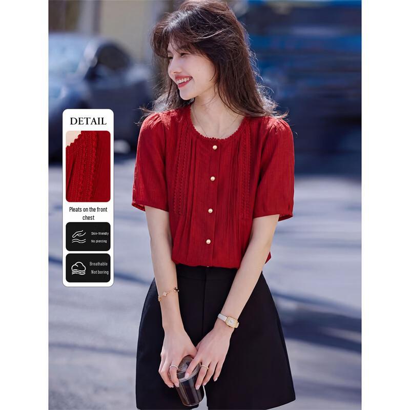 Women s Lyocell Tencel Pleated Summer Shirt XL