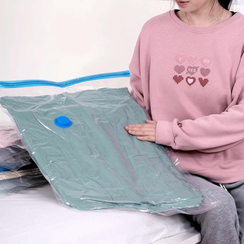 Transparent Vacuum Storage Bag Reusable Down Jacket Storage Bag Compression Bag  Moving House