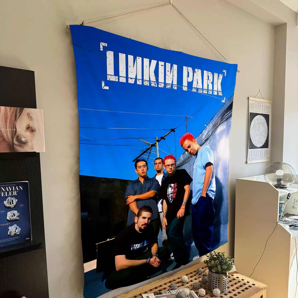 Nu Metal Band L-Linkin P-Park Cartoon Tapestry Art Science Fiction Room Home Decor Wall Hanging Sheets