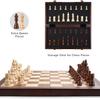 39Cm/15" Wooden Chess Set – Foldable Board, Handcrafted Pieces, Storage Slots, Gift Box, For Adults, Beginners & Tournament