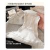 Women Pure Cotton Lace Mid Waist Antibacterial Solid Brief Underwear For Ladies