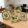 Set Of 5 Romantics Gold Resin Picture Frames with Relief Carving Pattern Suitable For Christmas Decorations