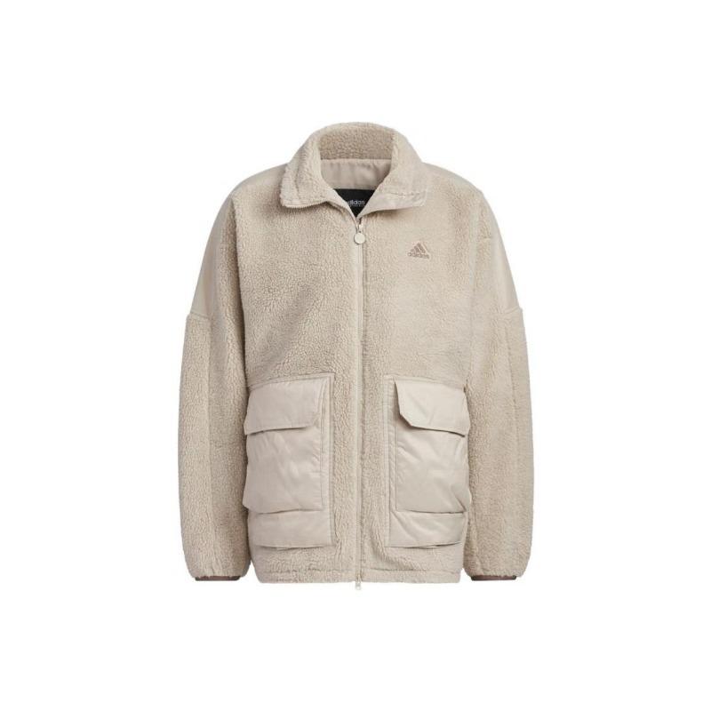

adidas Workwear Letter Print Long-Sleeve Outdoor Casual Jacket Unisex Beige L