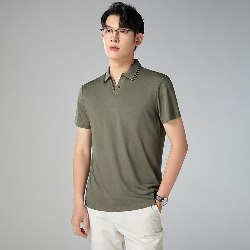 Summer New Three-proof POLO Shirt T-shirt Solid Color T-shirt Business Casual Men's Clothing