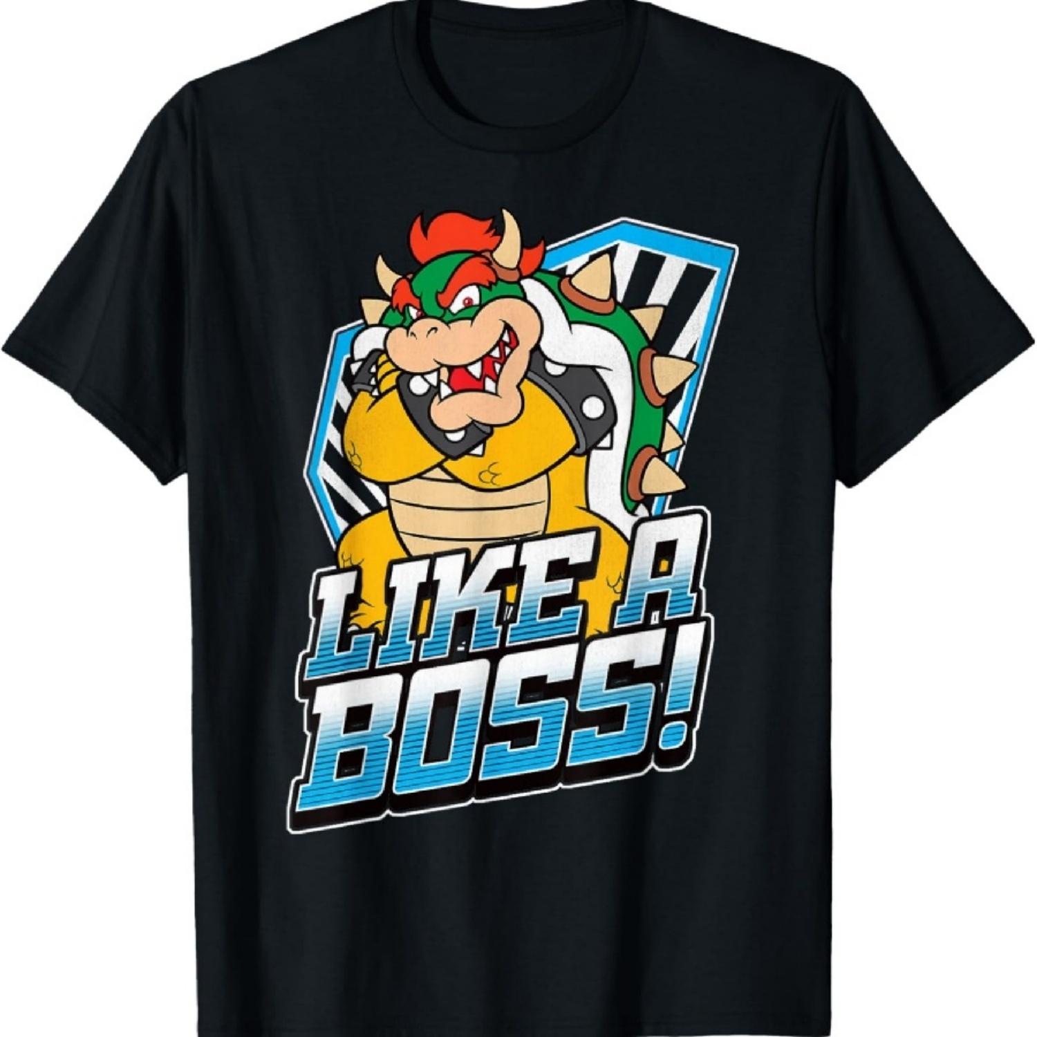 Nintendo Super Mario Bowser Like A Boss Bold Graphic T-Shirt T-Shirt S