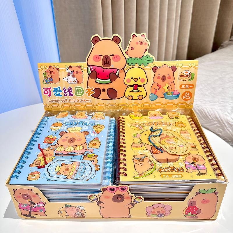 Cartoon Anime Cute Capybara Booklet Roll Book Sticker Combo Book Student Decompress Diy Booklet Material School Supplies Gift