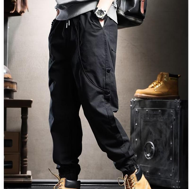 

Мужские свободные шаровары в стиле ретро весна/осень 2022 года — повседневные универсальные брюки в стиле American Fashion L чёрный