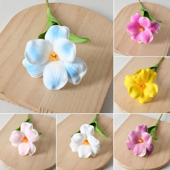 17.3" Artificial Blooming Tulip Flower Real Touch PU Fake Tulip Bouquet with Long Stem for DIY Indoor Home Wedding Office