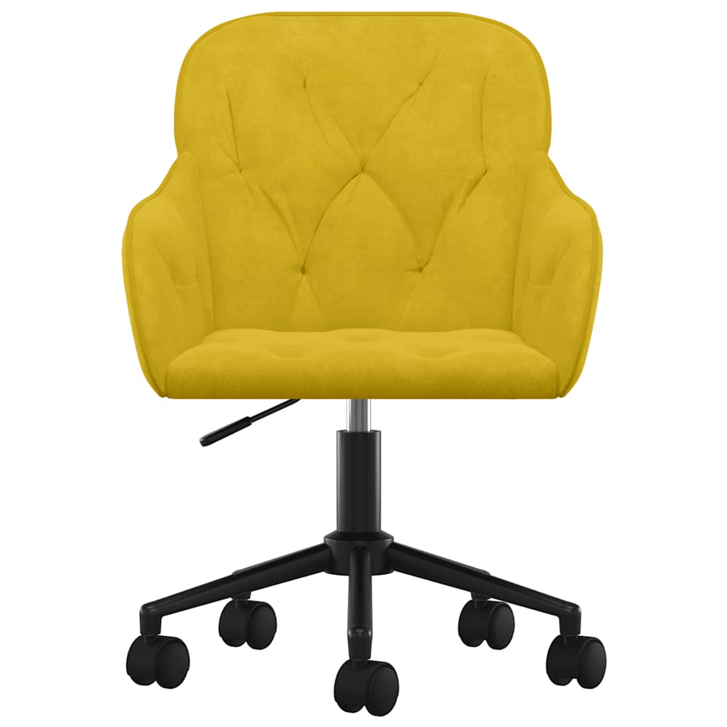 Dining Room Chairs 2 Pcs Swivel Yellow Velvet
