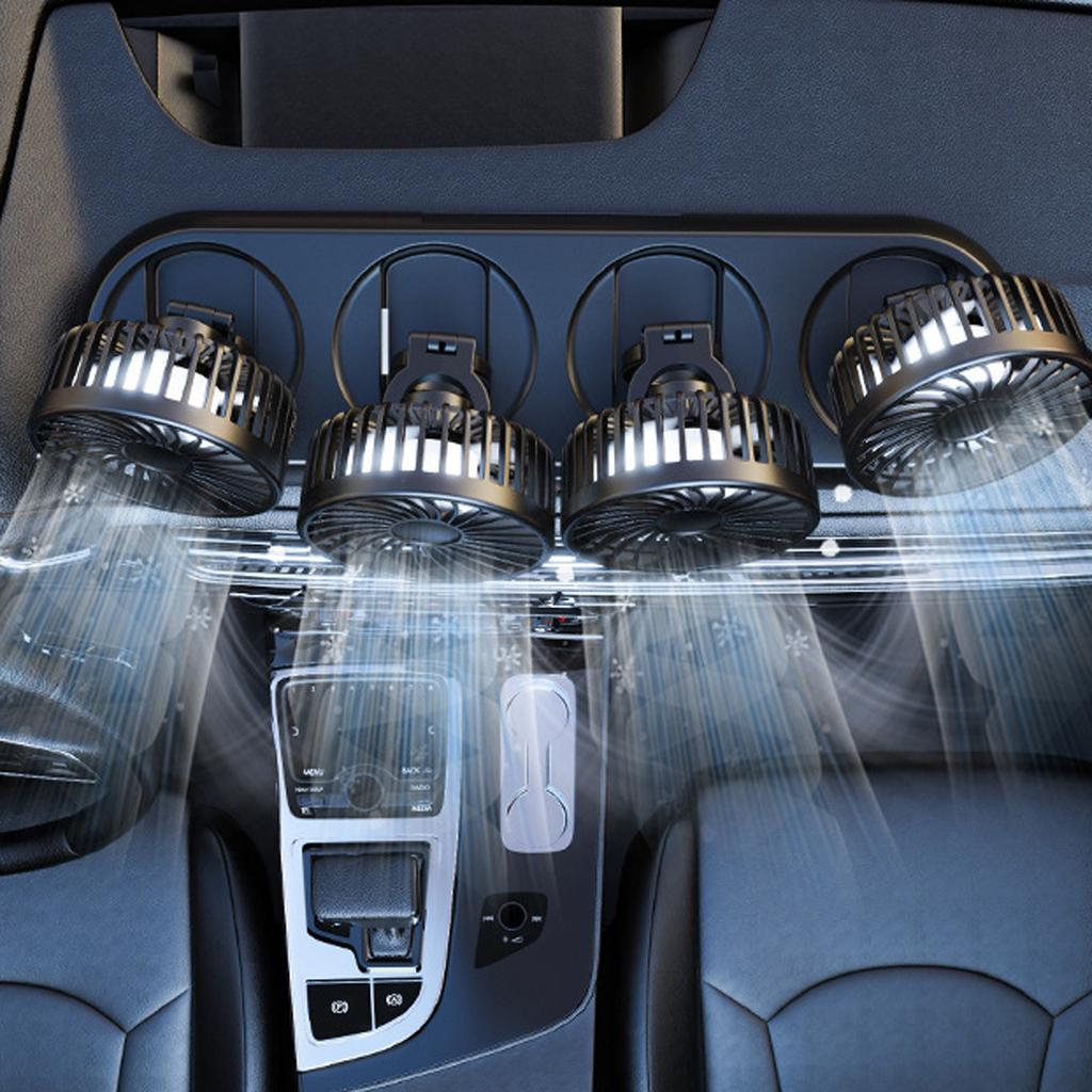 Car Fan 360° Adjustable 4 Head Air Fan Automotive Electric Fan Usb/12v/24v Fan 3 Speeds Car Silent Fan For Home Desk Office&Car