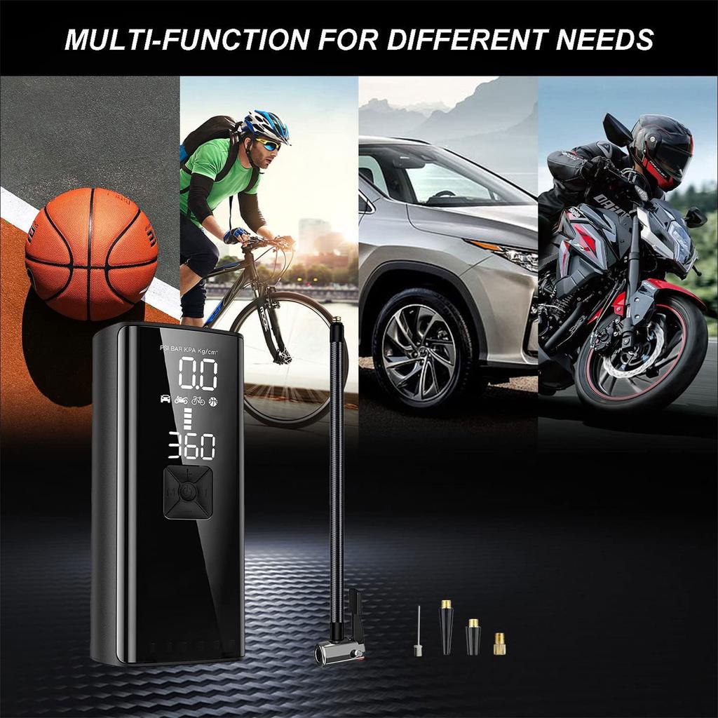 Portable Air Compressor Electric Car Pump Automatic Motorcycle-Tire Inflator Digital Pressure Gauge Detect with LED Lamp