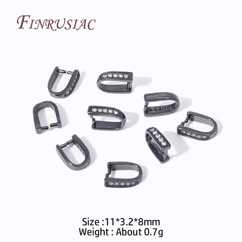 Multi Types 18K Gold Plated Inlaid Zircon Beila For Pendants,Pinch Clip Bails For Crystal Agate Jewelry Making,Pendant Connector