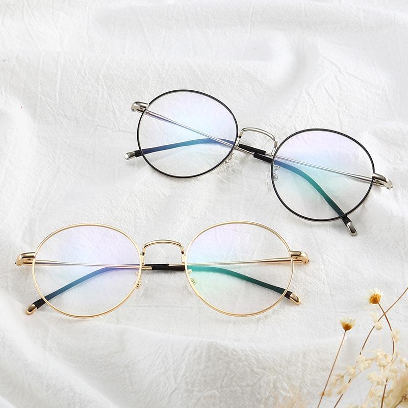 JYL TS Flat Glasses 1909 Small Round Metal Women/1909
