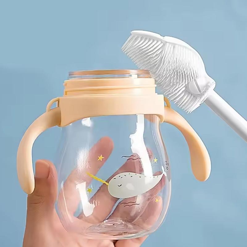 1/2/3Pcs Silicone Cup Brush Long Handle Folding Head Glass Bottle Cleaner Kitchen Cleaning Tool