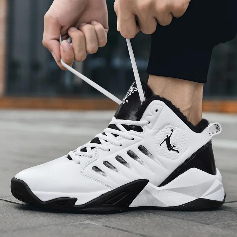 Fashion Winter Thickening Men's Basketball Shoes Athletic Non-Slip Sports Original Male Breathable Sneakers Outdoor Field Basket Shoes