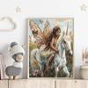 Fairycore Girl Pink Mushroom Unicorn Garden Wonderland Forest Poster Canvas Painting Wall Art Pictures Girl Room Home Decor