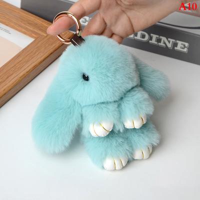 Kaninchen Schlüsselanhänger Ring Flauschiger Plüsch Pompon Hase Schmuckstück Schlüsselanhänger Charm Süßer Schlüsselanhänger Tasche Auto Schlüsselanhänger