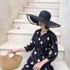 Fashion Soft Foldable Straw Hat Wide Edge Mesh Sunshade Hat Sunscreen Beach Hat Women