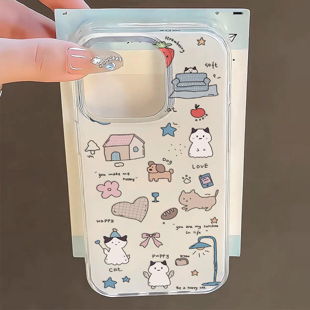 Painted Phone Case for iPhone 12 13 15 16 iPhone 16 12 13 14 15 Pro  14 15 16 Pro Max Coverage Shockproof Anti-Fingerprint Fresh Style Protective Case