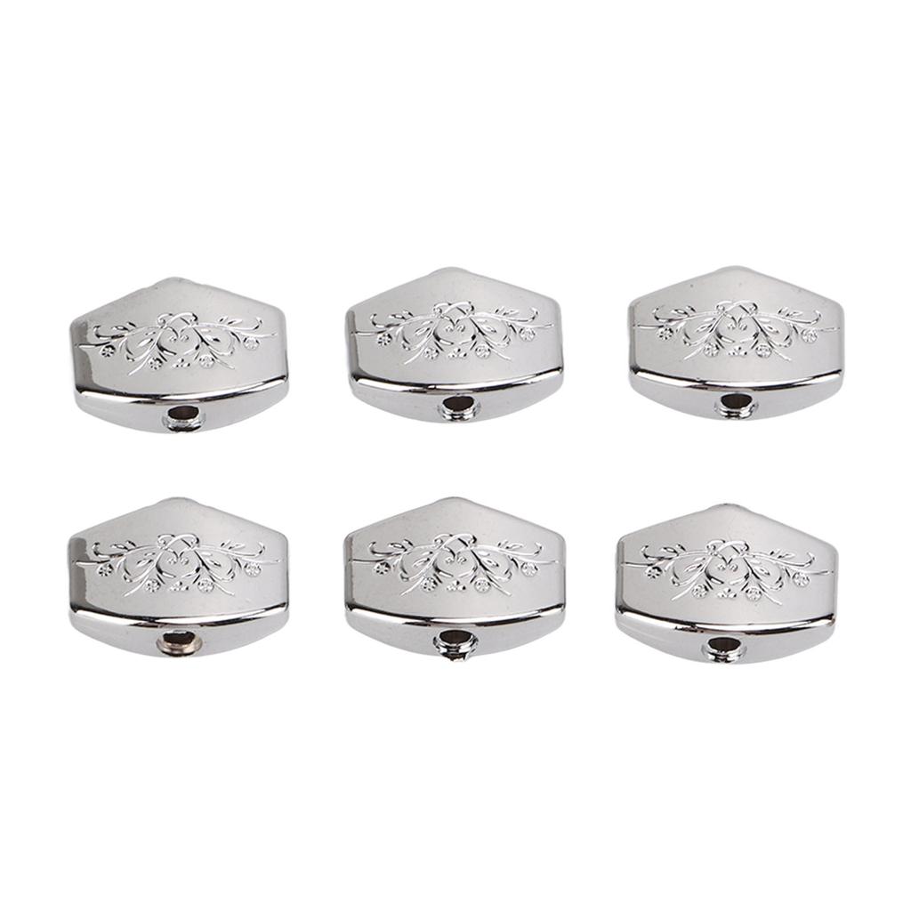 6Pcs Guitar Tuning Peg Tuners Button Machine Head Replacement Buttons Knob Metal Carved Big Square