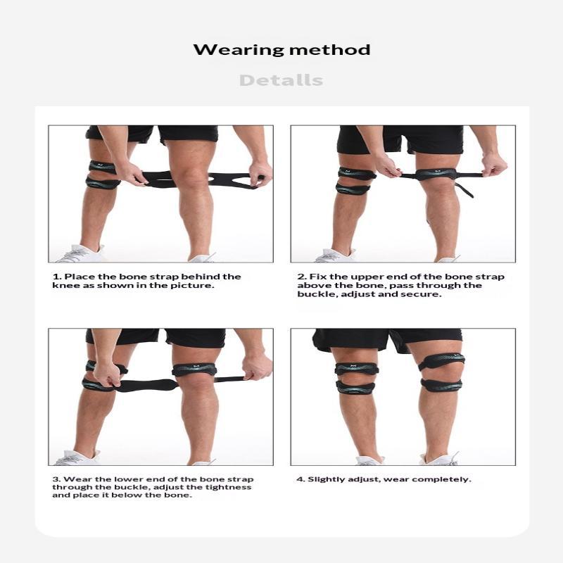 Soft Double Patellar Band Knee Stabilizer 1Pc Skin-friendly Adjustable Knee Support for Crossfit Training Knee Pain Relief