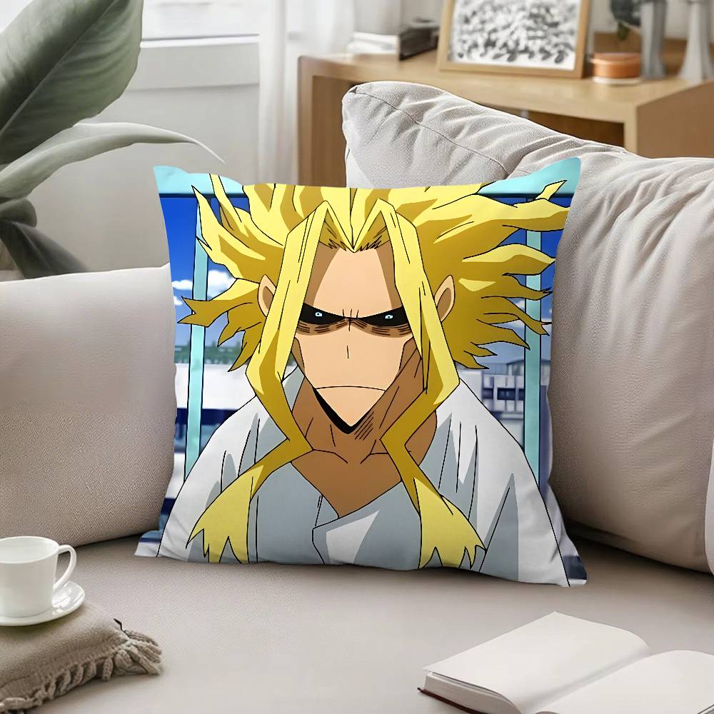 Cartoon Character All Might Throw Pillow Covers Pattern Cushion Cover Suitable For Sofa Bedroom Car Pillow Cover