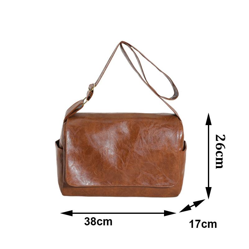 New Fashionable Versatile Large Capacity Soft Leather Shoulder Crossbody Bag Women Solid Color Flap Shopper Handbags CLE